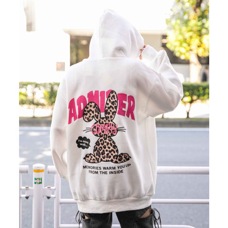 バックラビット×ロゴ刺繍》レディース 裏起毛 プルパーカー[品番