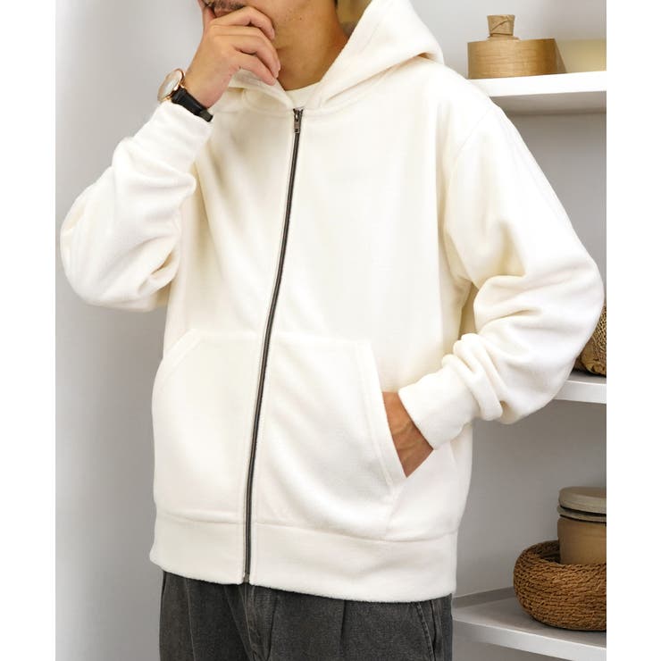 無地】ジップ パーカー トップス[品番：GRVK0003119]｜GROOVY STORE