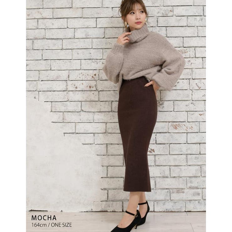 トップス]フェザーモールオフタートルニット[181213][ニット セーター