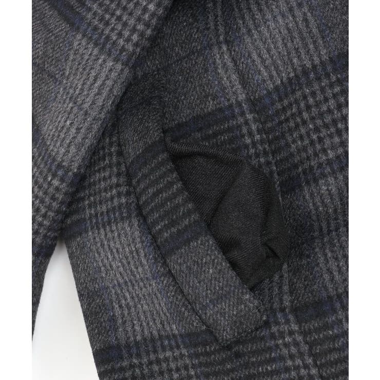 着やせ効果抜群◎】ウールチェック柄チェスターコート（ミドル丈