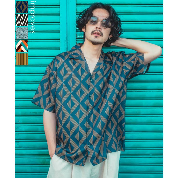 総柄 半袖 オープンカラーシャツ[品番：IP000005610]｜improves（イン