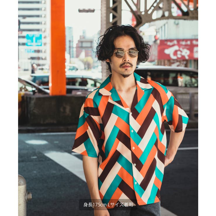 総柄 半袖 オープンカラーシャツ[品番：IP000005610]｜improves（イン