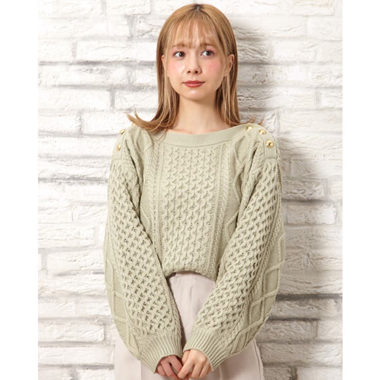 3G肩ボタンケーブルニット[品番：INGW0005583]｜INGNI （イング）の