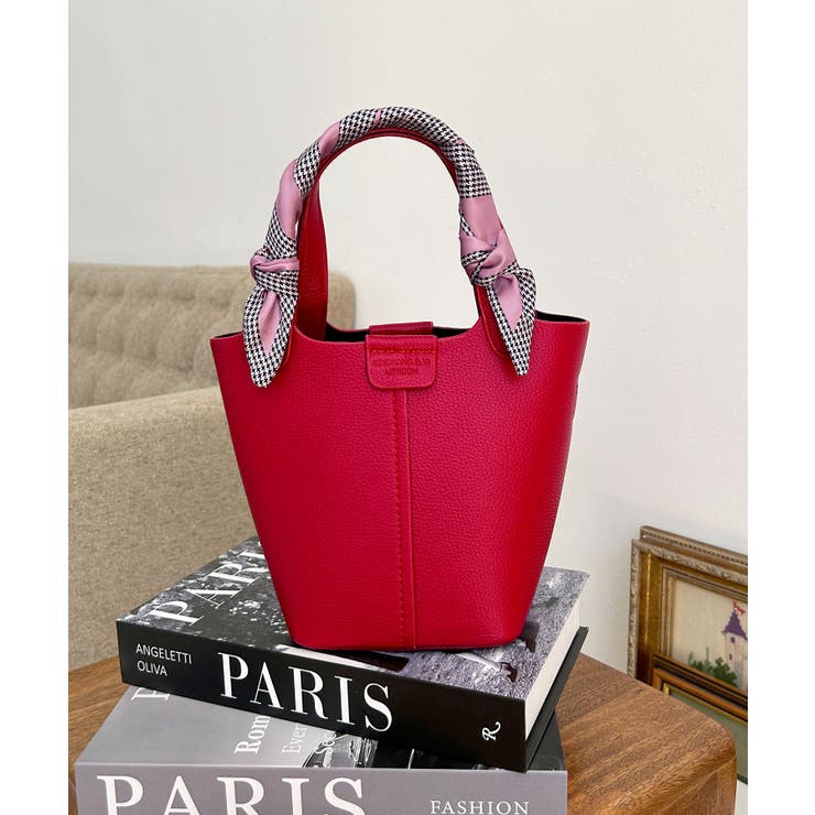 スカーフ付き2wayハンドバッグ [24643 無地[品番：BA000005877]｜JULIA