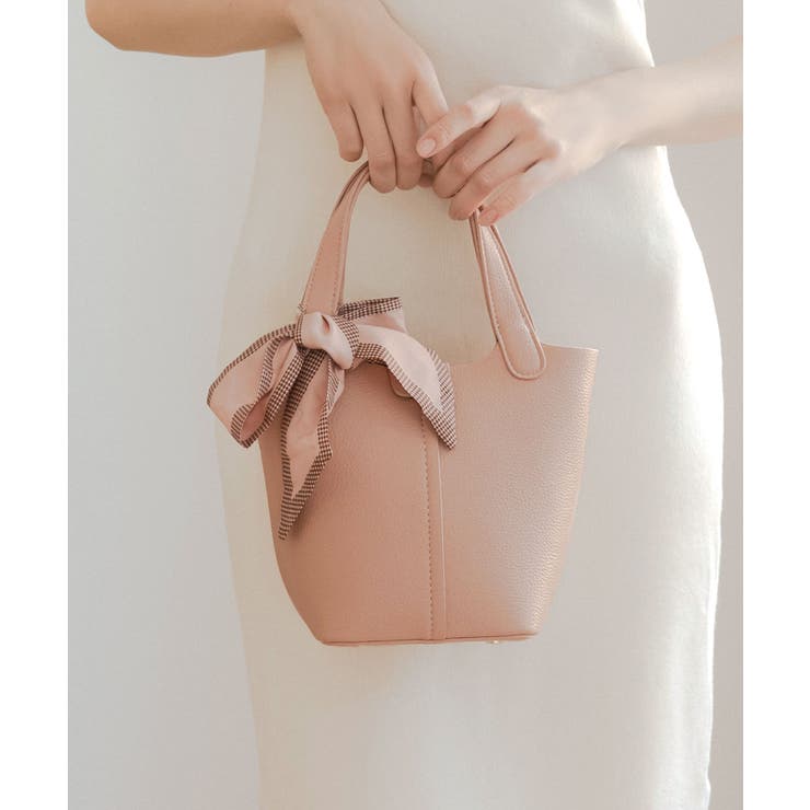 スカーフ付き2wayハンドバッグ [24643 無地[品番：BA000005877]｜JULIA