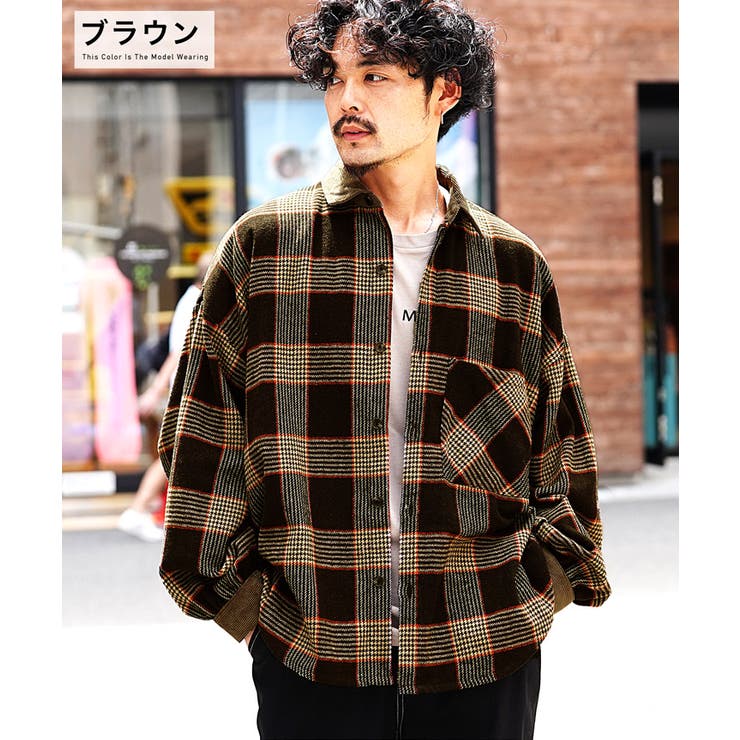 ◇先染めチェックシャツ オーバーサイズ ドロップショルダー◇[品番