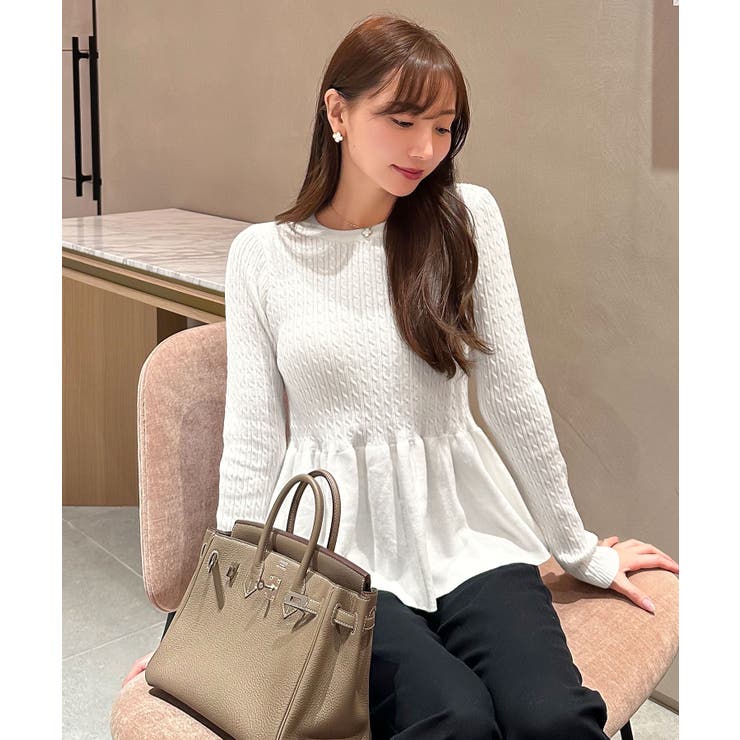 岡部あゆみさんコラボ ］選べる2タイプペプラムニットトップス［N1204