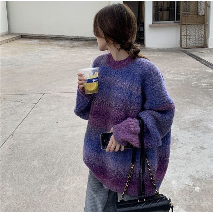 ニットセーター レディース グラデーション[品番：PSBA0000944