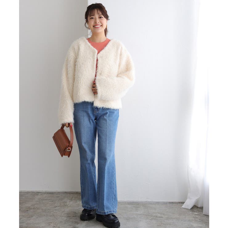 シャギーボアショートコート コート ショート丈[品番：PRTW0005177