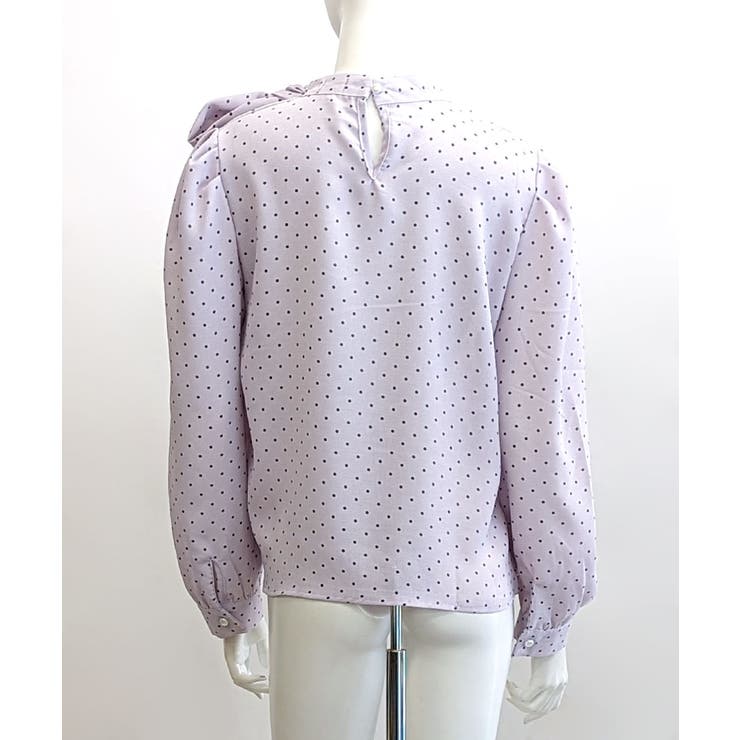 ドット柄ブラウス ネックリボン ボウタイ[品番：NETW0001869]｜Riff