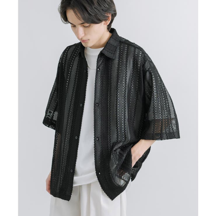 HARE TOROMシシュウシャツ 長袖＆半袖シャツ 透かし編みカーディガン