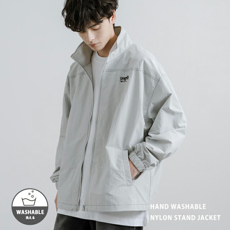 ナイロンジャケット スタンドネックブルゾン ライトアウター[品番