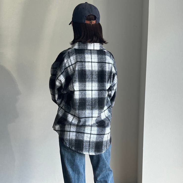 レディース オーバーサイズ チェック シャツ 秋服[品番：RDCM0003159