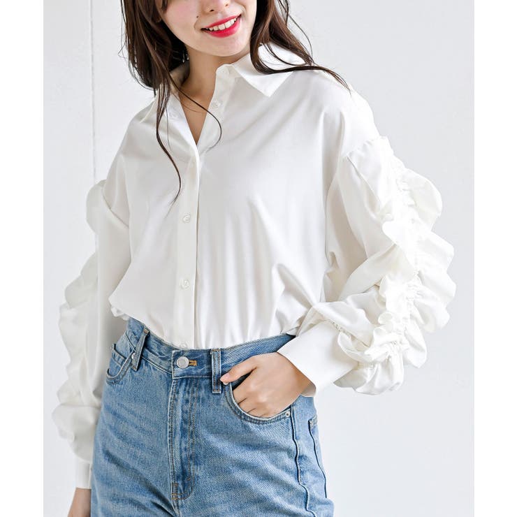 フリルスリーブブラウス[品番：RPSW0002371]｜rps（アールピーエス）の