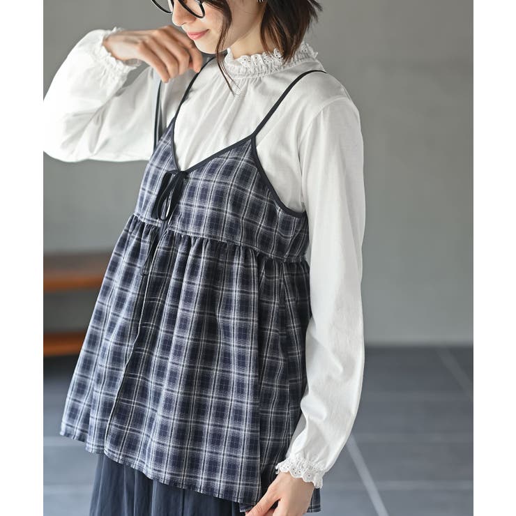 フロントリボンチェックキャミソール[品番：RPSW0004032]｜rps（アール