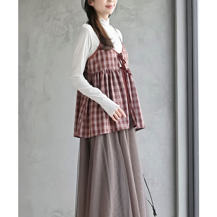 フロントリボンチェックキャミソール[品番：RPSW0004032]｜rps（アール