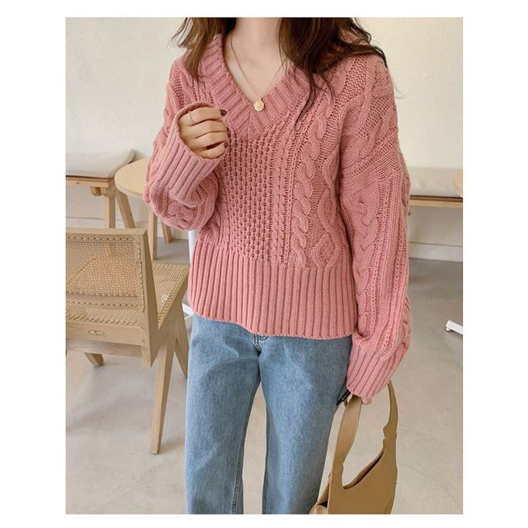 ニットセーター レディース vネック[品番：KH000009364]｜VIVID LADY