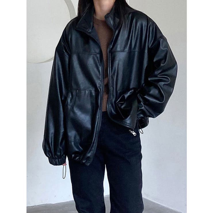 オーバーフィットレザージャケット レディース Y2K[品番：KH000012828