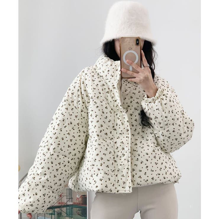 花柄 ダウンジャケット 中綿ブルゾン[品番：KH000015171]｜VIVID LADY