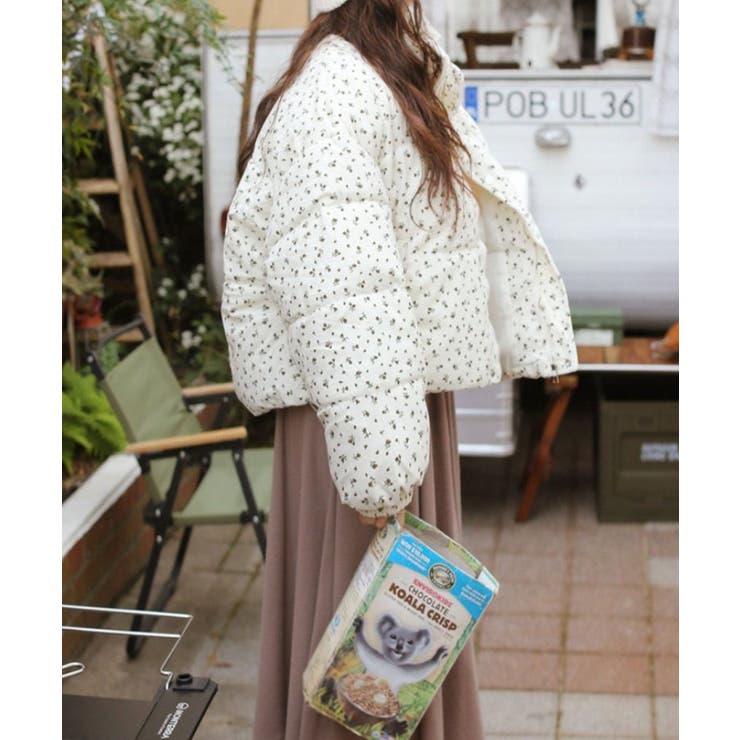 花柄 ダウンジャケット 中綿ブルゾン[品番：KH000015171]｜VIVID LADY