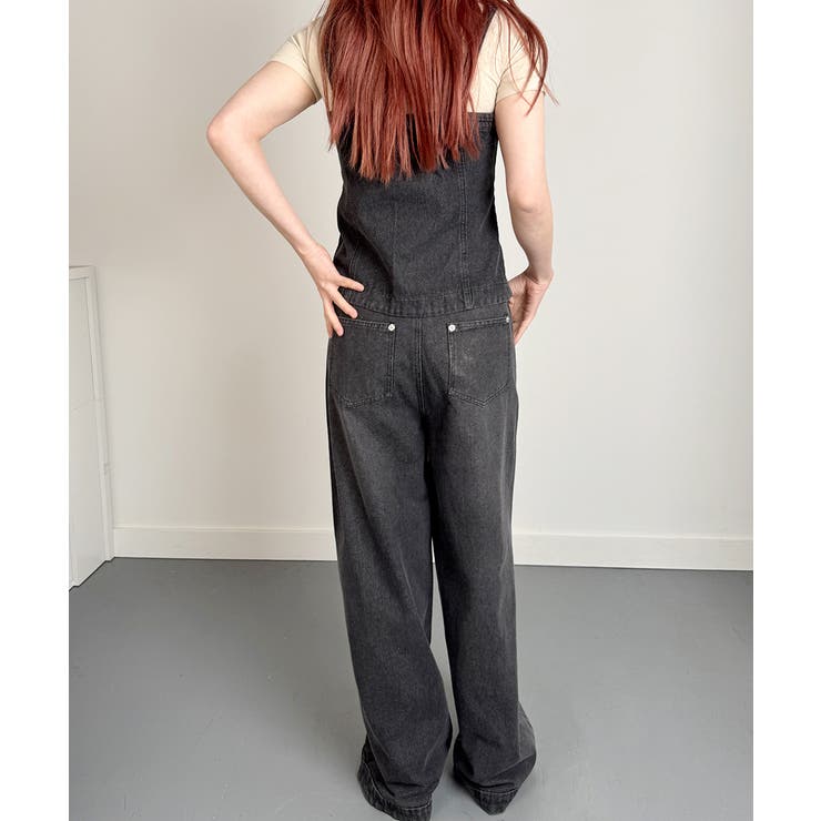 デニムビスチェ and パンツ 2点セットアップ[品番：KH000015351