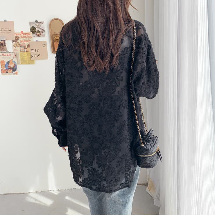 フリンジ花柄シアーシャツ[品番：SHNW0010010]｜LADY LIKE （レディ