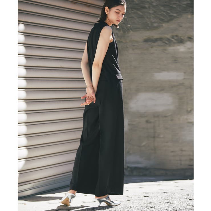 ノースリーブVネックオールインワンパンツつなぎ[品番：JITW0000050