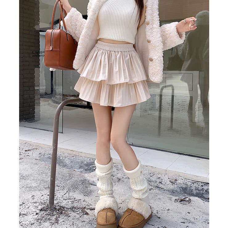 ベロアフリルプリーツミニスカート[品番：SPRW0010269]｜SpRay