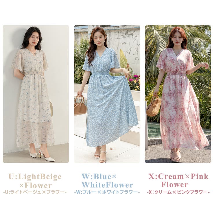 リゾートワンピース サマードレス マキシ丈[品番：TY000004816