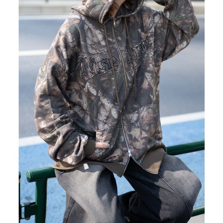 リアルツリーカモフラBIGZIPパーカー[品番：WG010093398]｜WEGO【WOMEN