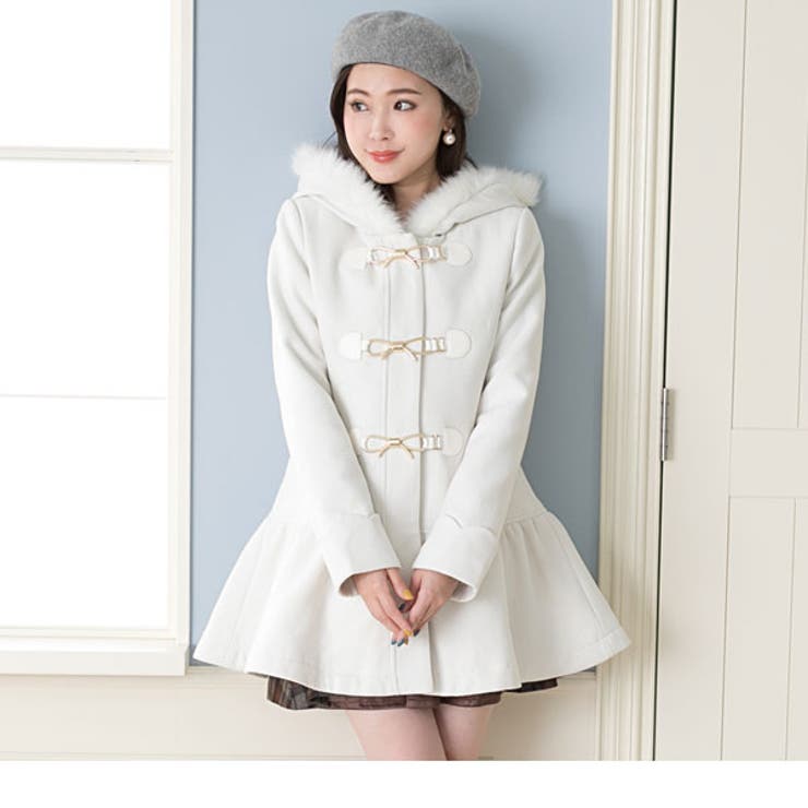 フード付きリボンビットダッフルコート|MaR|CS||][品番：YU000040839