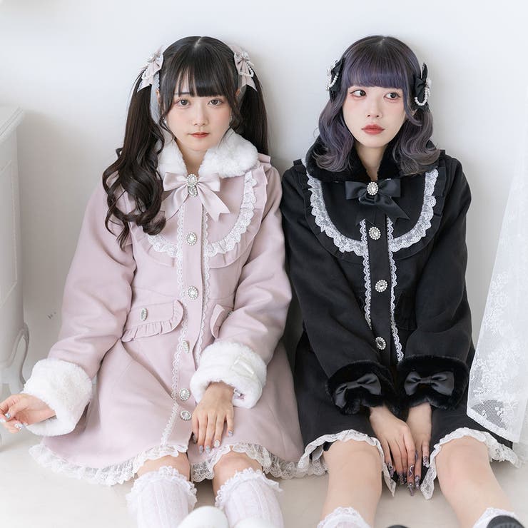 レースフリルビジュープリンセスリボンコート 量産型 地雷系 夢展望