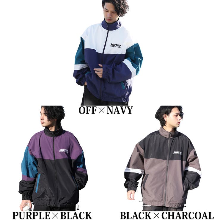 ナイロンブルゾン メンズ ジャケット 切替 オーバーサイズ[品番