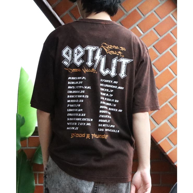 グランジ加工ロックTシャツ メンズ Tシャツ 半袖 バンドT [品番