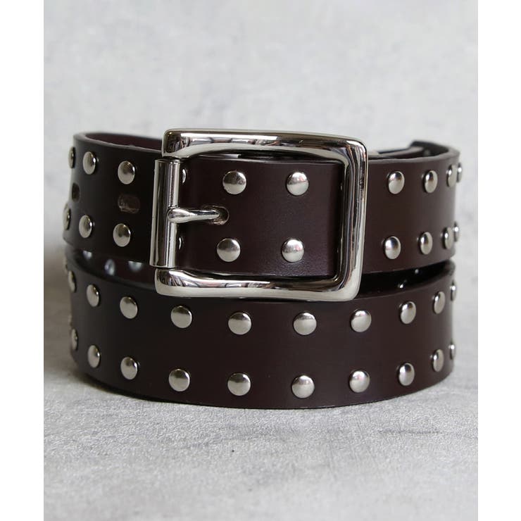 スタッズベルト メンズ ベルト レザー 革 スタッズ 2連 二連 [品番