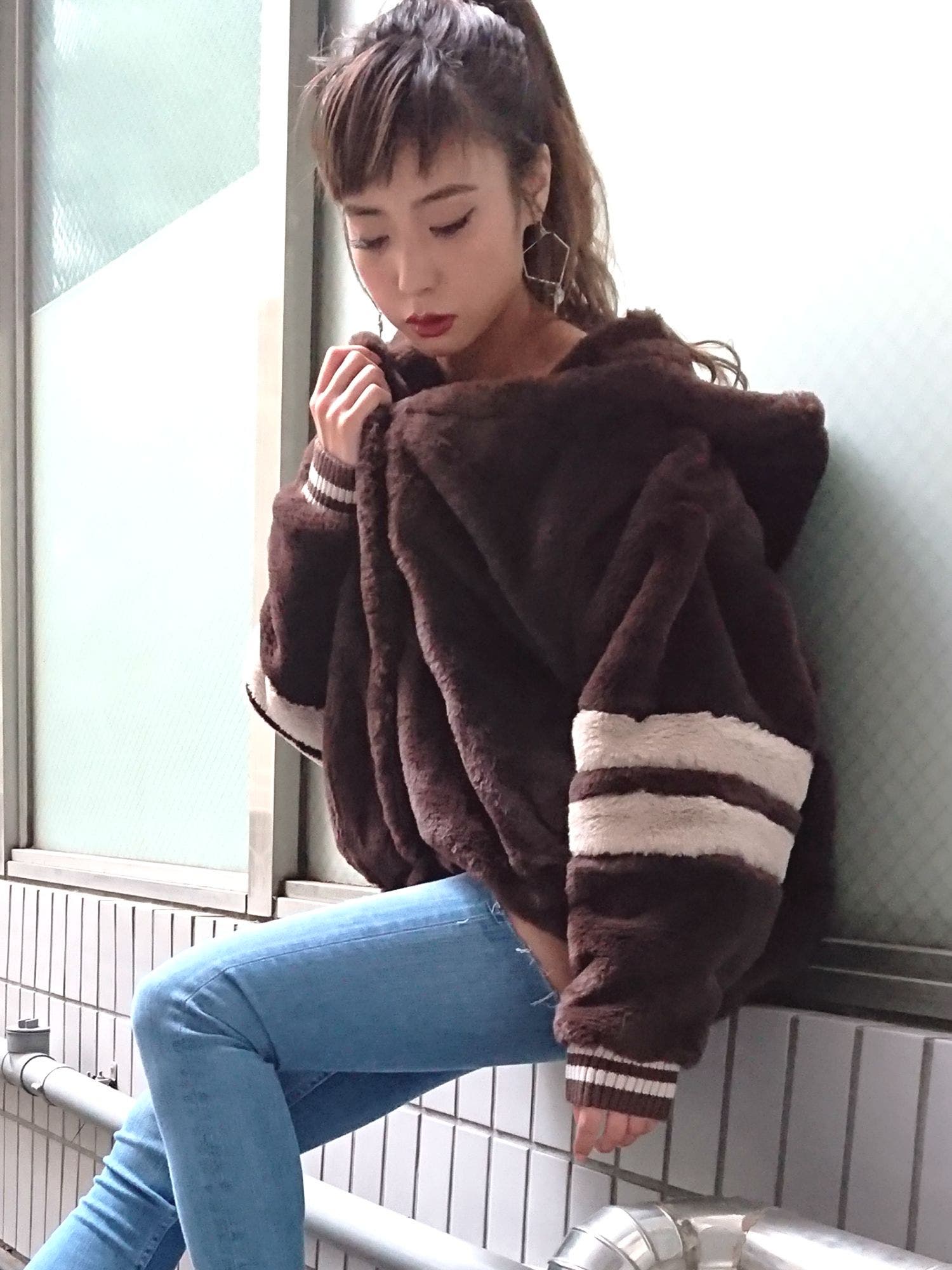 フェイクファーラインフードコート[品番：MKSW0005226]｜GYDA