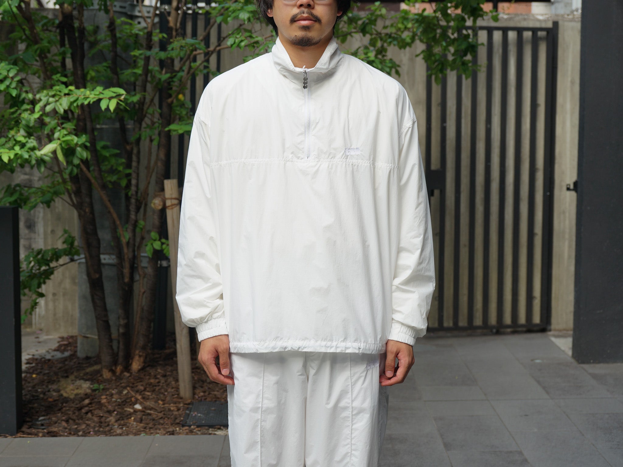 TTT MSW / Nylon pull over zip up shirt , New standard wide pants