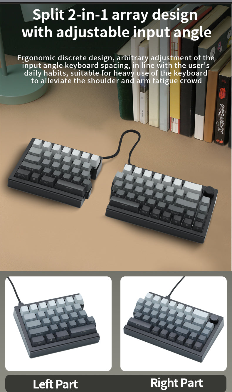 ST68 Split Keyboard Compact 60% Ergonomic Design with CNC Craftsmanshi