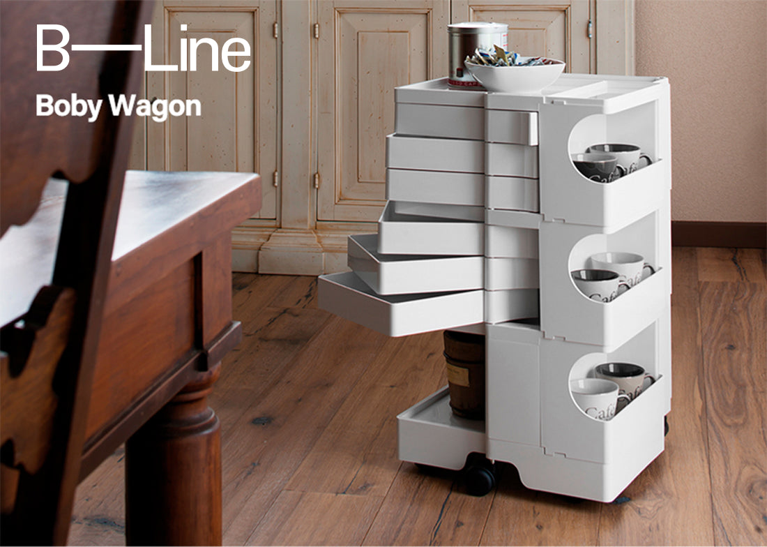 BOBY WAGON 3段3トレイ レッド H740mm - YAMAGIWA OnlineStore