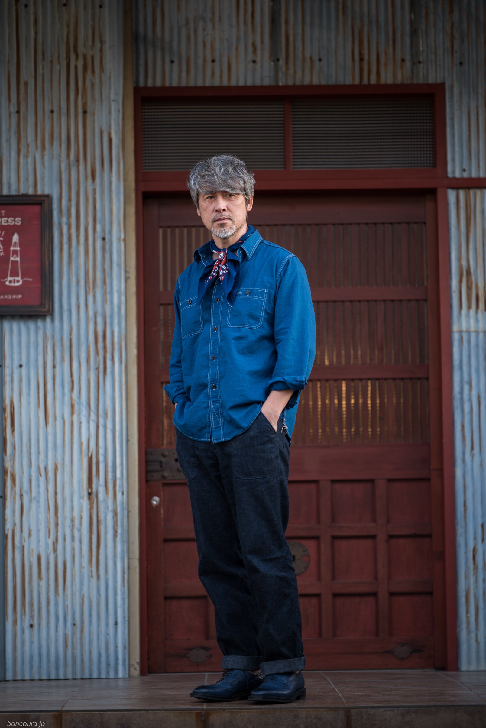 Work Shirt Chambray blue indigo × blue indigo – BONCOURA Official