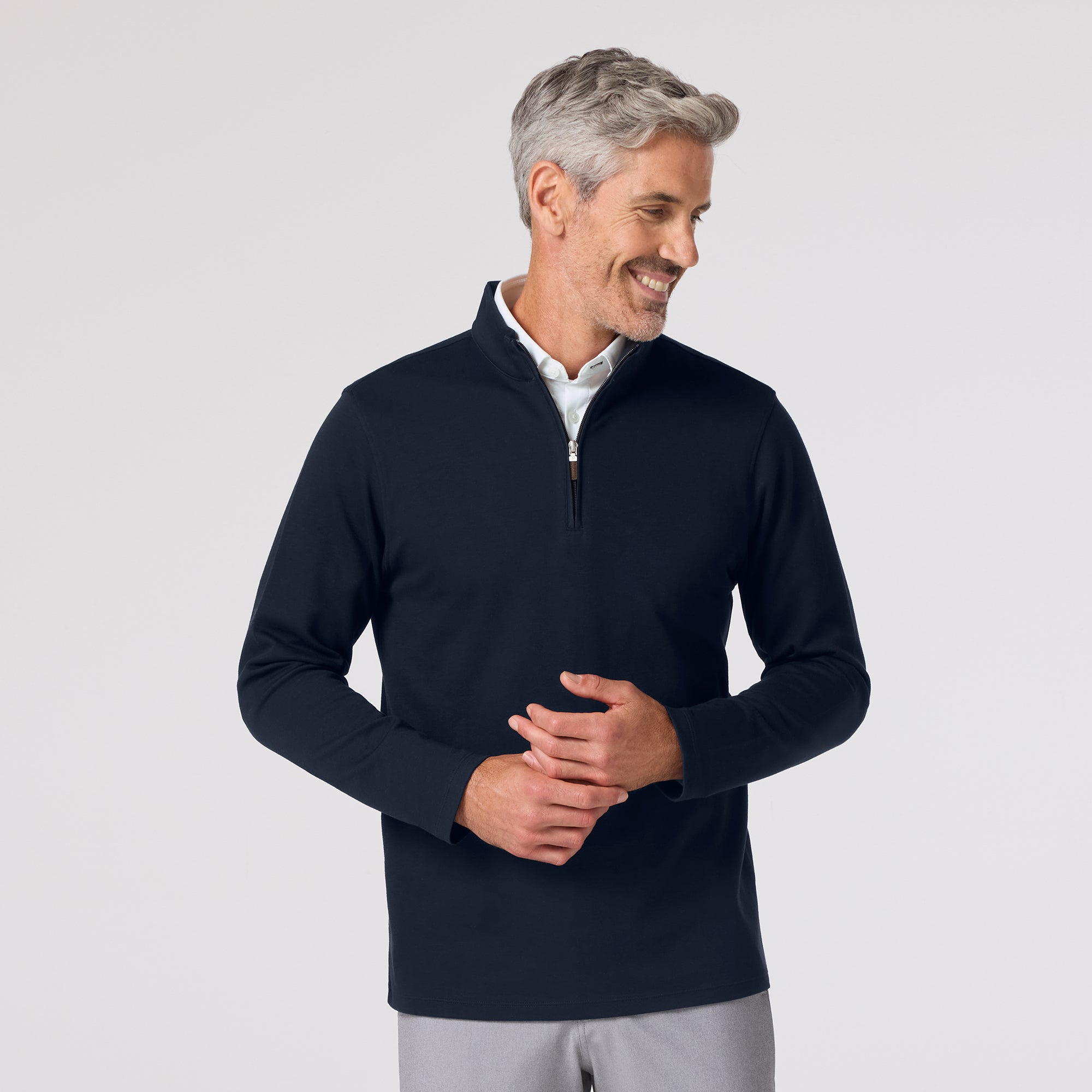 Black Heather KPI Quarter Zip | Mizzen+Main
