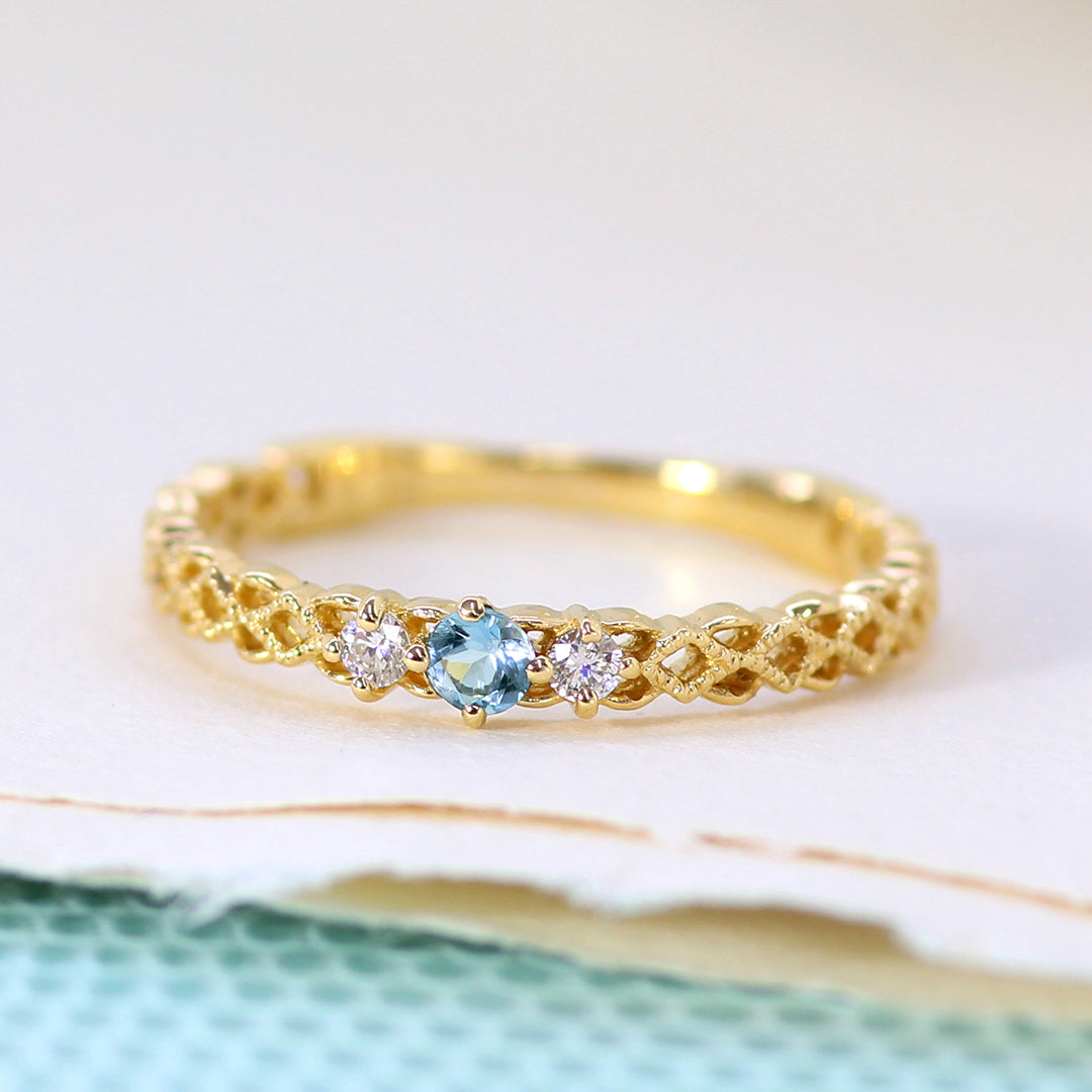 ビズー公式】サンタマリア アクアマリン ダイヤモンド K18(18金