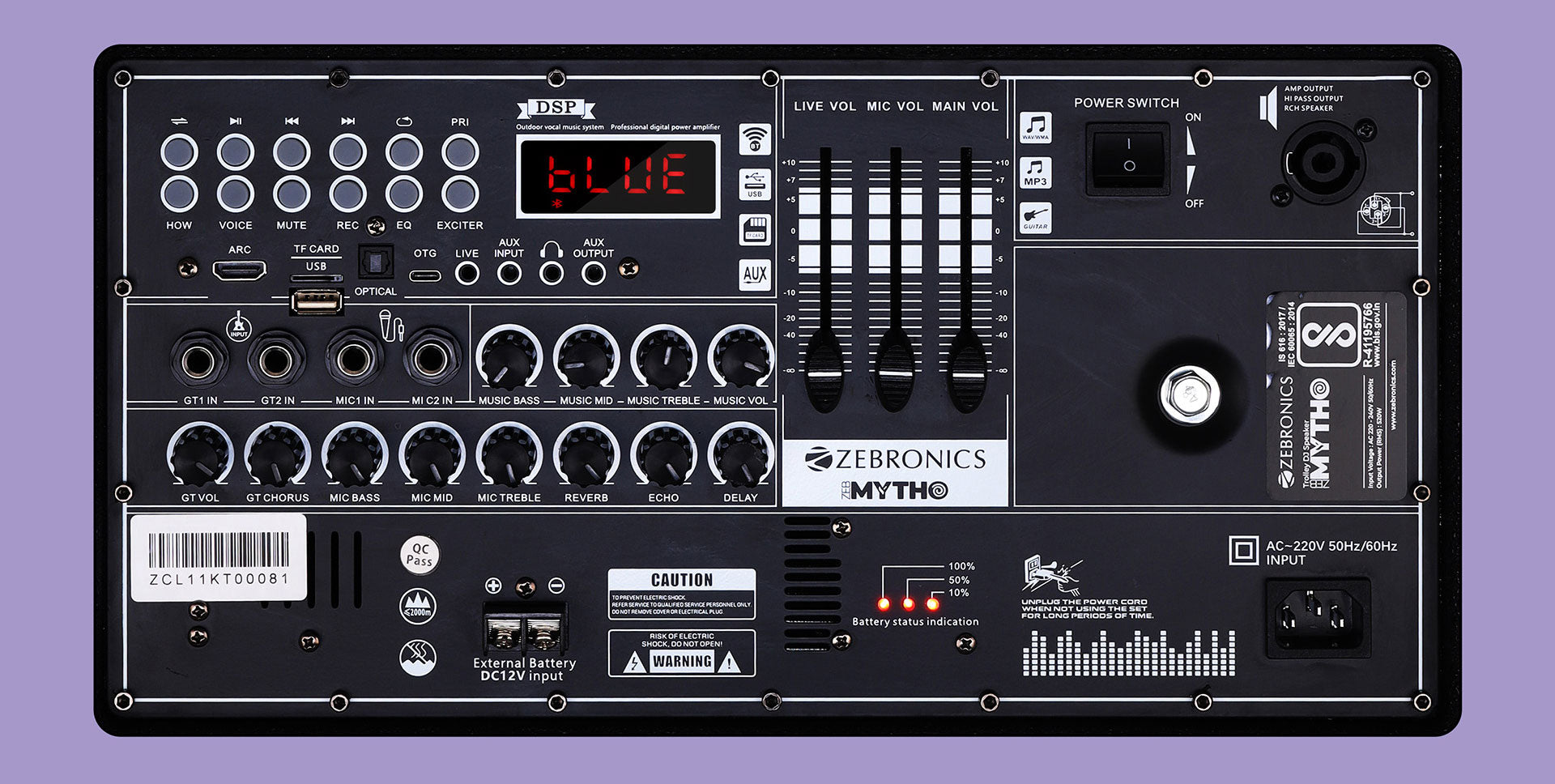 Zebronics Zeb-Mytho bluetooth trolley speaker 520W RMS | Echo