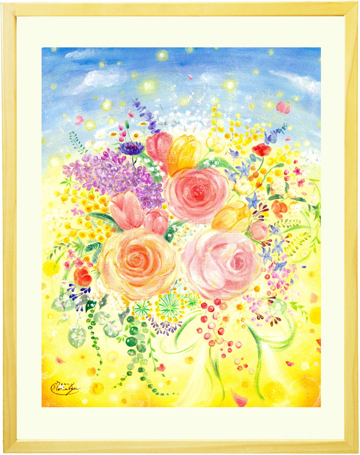 絵画 インテリア 「春の空の下」 春 玄関 風水 運気 パステル リビング