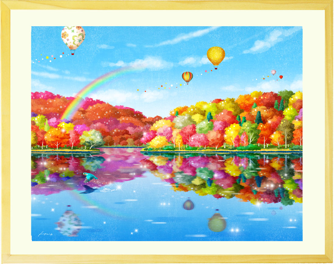 絵画 「虹色紅葉 (にじいろもみじ)」