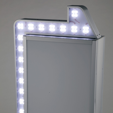 LED矢印点滅付き電飾スタンド看板 H1200mm シルバー (ADO-940NT-LED