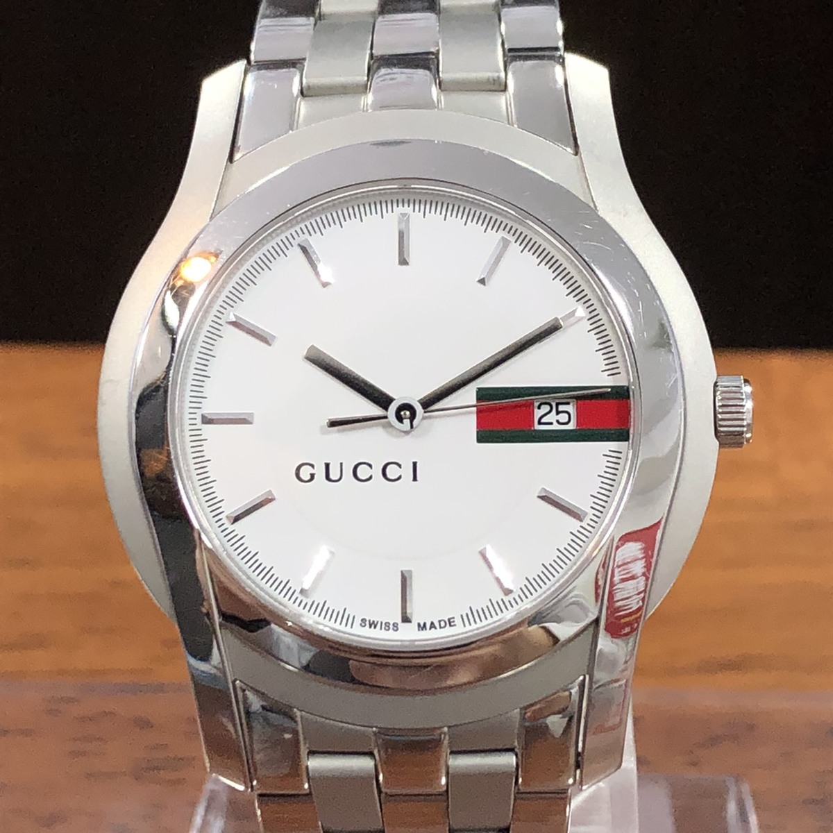 大阪心斎橋店にて、グッチのGクラス、クオーツ時計(5500XL、シェリー