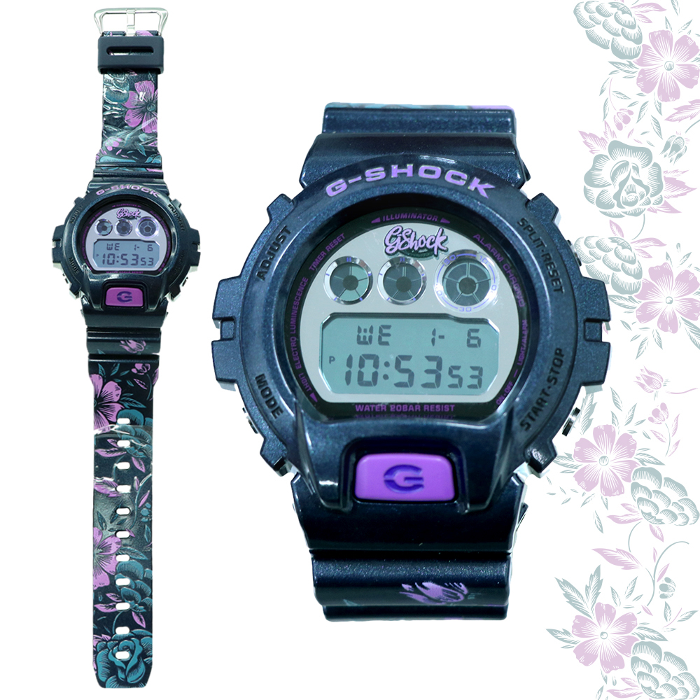 Casio G-Shock DW-6900 Night Stella Dark Blue Floral Series Custom