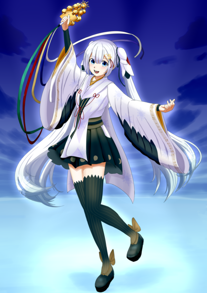 イラスト「雪ミク2018 丹頂巫女ver.」