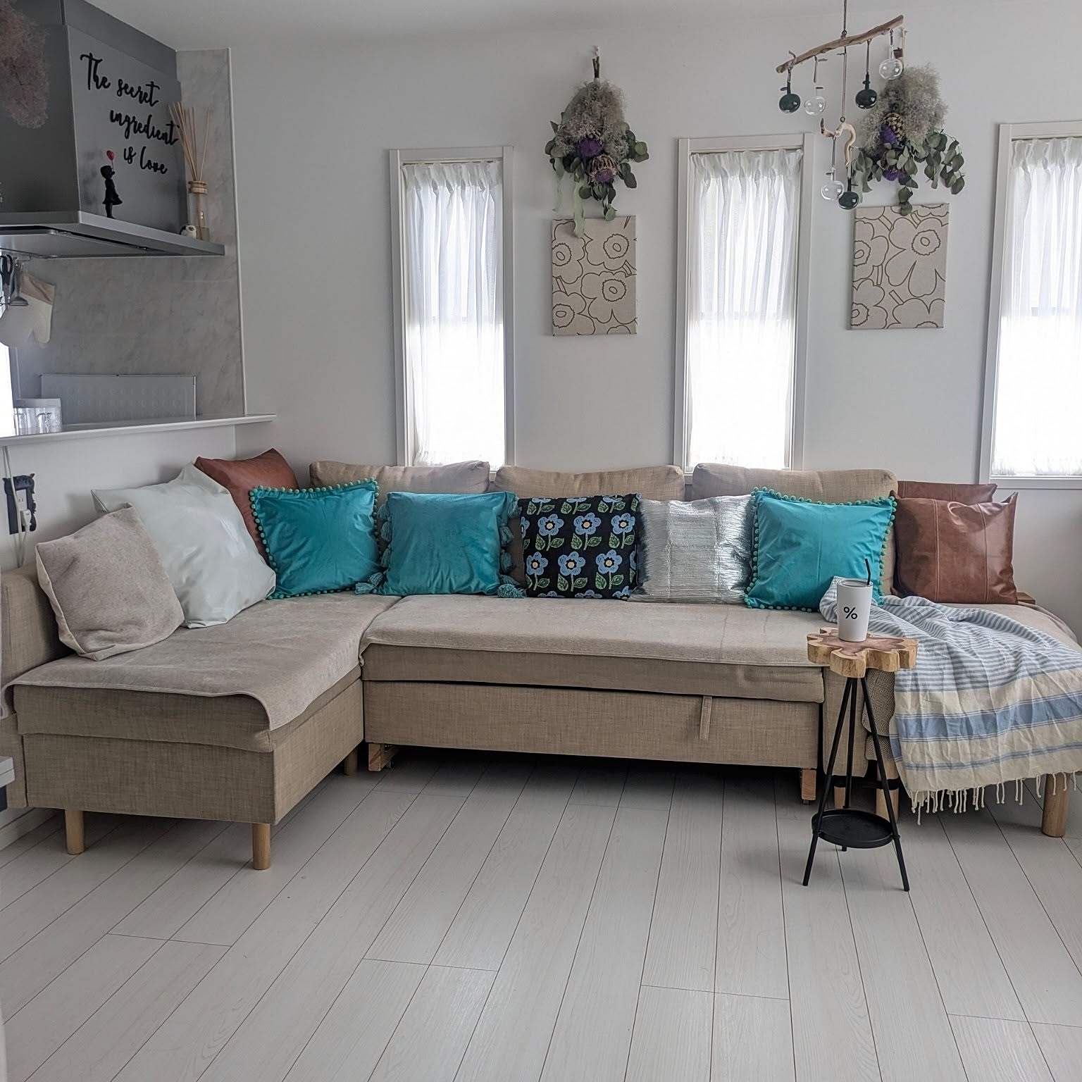 ブルー エメラルドグリーンのおしゃれなインテリア・部屋・家具の実例